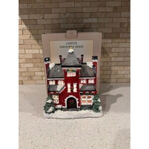 Cracker Barrel Light Up Christmas House LED Glitter & Snow